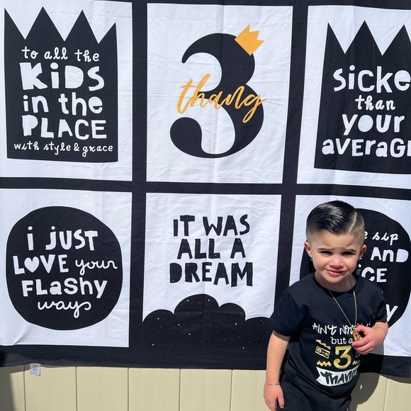 Hip hop theme 3rd birthday backdrop - Picture 2 of 4